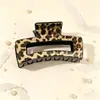 Presilhas de Cabelo Estampadas Transfronteiriças, Presilhas Tubarão, Presilhas de Garra Estilosas com Estampa de Leopardo, Acessórios de Cabelo Grandes de Verão de Alta Qualidade Atacado