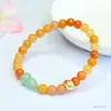 Pulsera de Jade Dorado Natural Guan Yu Pulsera de Calabaza de Aventurina para Mujer Transmisión en Vivo Venta Caliente Al Por Mayor S5011702