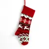 Calcetines de Punto Grandes Bolsa de Dulces Navideños Decoraciones Navideñas Calcetín Navideño Bordado e Impreso Rojo y Verde Decoraciones Festivas