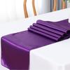 Camino de mesa de satén al por mayor, satén, borde de bloqueo de alta densidad, decoración de mesa para hotel, boda, mantel de satén, poliéster, color sólido, camino de mesa
