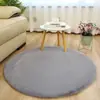 Alfombra Peluda, Alfombra Redonda de Imitación de Piel de Conejo, Alfombrilla de Noche para Dormitorio, Felpudo Engrosado para el Hogar, Alfombrilla Suave Antideslizante para el Suelo de la Sala de Estar