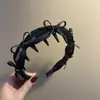 Diadema de Lujo con Lazo y Pedrería de Gama Alta, Estilo Coreano, Elegante y a la Moda, Nueva Diadema Negra Versátil