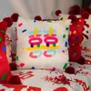 Almohada de Boda Dopamina con Palabras Felices, Cama de Dormitorio, Cojín para Sofá de Sala de Estar, Par de Decoración para Habitación de Boda, Regalo de Boda