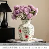 Jarrones de cerámica de estilo chino con patrón rojo al por mayor, decoraciones para arreglos florales de sala de estar, adornos para recibidor y vitrina de vinos, decoraciones para mueble de TV