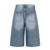 Pantalones Cortos Vaqueros Lavados Vintage Retro Americanos para Hombres y Mujeres, Verano 2026, Pierna Ancha, Sencillos, Versátiles, por Encima de la Rodilla