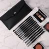 Juego de 12 pinceles para maquillaje de ojos, sombras de ojos, viñetas, cejas, labios, detalles, maquillaje portátil.