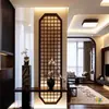 Estética de Sala de Té con Ventanas Pequeñas Estilo Canción, Biombo de Madera Maciza Estilo Chino Nuevo, Reja de Entrada a Sala de Estar, Diseño de Paisaje, Personalizable