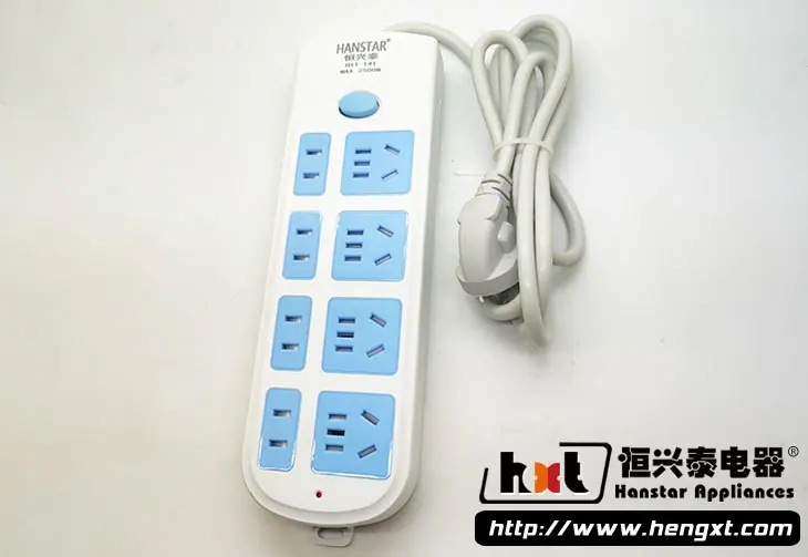 恆興泰141带开关安全门28孔插座 无线2米3米5米8米2500W连铜片