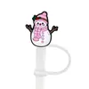 Protector de pajita de silicona de dibujos animados compatible con botellas de agua Stanley, tapa de pajita a prueba de polvo y manchas, decoración de regalo de Navidad