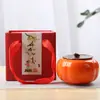 Caixa de Presente Gaiola de Chá de Caqui Cerâmica Tudo Bom Presente de Negócios Mini Pequena Gaiola Selada para Doces Presente de Acompanhamento