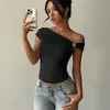 Camiseta Ajustada Wildberries Rusia Transfronteriza Ropa para Mujer Verano 2026 Amazon Comercio Exterior Top Hombros Descubiertos