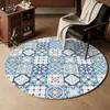Sofá Redondo para Sala de Estar, Mesa de Café, Alfombra, Cesta Colgante de Cachemira Sintética, Felpudo para Pies, Alfombra Redonda para Mesita de Noche de Dormitorio Persa, Alfombra Redonda para Casa de Huéspedes
