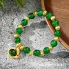 Pulseira da Deusa Pixiu Trazedora de Sorte do Ano do Cavalo Estilo Chinês, Ágata Vermelha de Imitação, Nova Pulseira da Sorte Estilo Chinês, Pequeno Presente, Fornecimento Direto do Fabricante