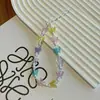Lanyard de Perlas Acrílicas Imitación de Venta Caliente Transfronterizo Cadena para Colgar Llaves Joyería para Funda de Teléfono Móvil Mariposa Pequeña