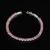 Reina de la Fiesta Brilla Zircón 3A Cadena de Garras Redonda de Diamante de 4 mm Pulsera Viento de Marea Imprescindible en Producto Único Comercio Exterior Transfronterizo Suministro Directo
