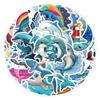 53 pegatinas de dibujos animados de delfines transfronterizos para nevera, lavadora, equipaje, portátil, armario, taza, pegatinas impermeables
