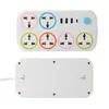 Tomada de comércio exterior com explosões transfronteiriças, 3 portas de carregamento USB T-C, plugue padrão europeu, novo plugue de comércio exterior cinza e branco, interruptor de controle principal
