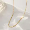 Moda Europea y Americana Simple Cadena de Acero de Titanio Joyería Acero Inoxidable Chapado en Oro de 18K Collar de Caja Colgante para Mujer Fabricante