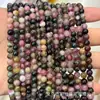 Cuentas Redondas de Turmalina de Color Natural Piedra Preciosa Turmalina Cuentas Sueltas Pulsera Hecha a Mano DIY Semi-Terminada Accesorios de Joyería para Pulseras Venta al Por Mayor