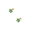 Pendientes de Acero de Titanio Diamante Verde Zeming, Estilo de Nicho de Gama Alta, Circonita Chapada al Vacío en Oro, Pendientes Elegantes de Estilo Fragante