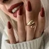 Unhas Postiças Transfronteiriças Europeias e Americanas Vermelho Vinho Unhas Amêndoa Cor Sólida Adesivo Manicure Unhas Falsas Unhas Postiças Acabadas Atacado