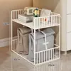 Prateleira de armazenamento para mochilas, um item essencial para organizar livros de estudantes, um pequeno carrinho de chão para a sala de aula, com rodas e grande capacidade para guardar livros sob a mesa.