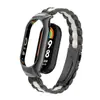 Adequado para Pulseira Xiaomi Mi Band 8, Pulseira de Aço Inoxidável Sólido com Três Contas, Pulseira de Metal Versão Cerâmica Xiaomi Mi Band 9