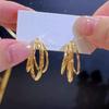 2024 Nuevos Pendientes de Moda Simples Multicapa Dorados y Plateados Versátiles Pendientes Elegantes de Lujo Ligero Nicho con Sentido de Diseño de Alta Gama