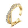Anel de dedo indicador ajustável de abertura cruzada de sentido avançado estilo japonês feminino design de nicho de luxo leve anel de zircão requintado