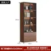 Gabinete de libros usados estilo retro personalizado puerta de vidrio exhibición gabinete de vino sala de estar del hogar estantería integrada de pared a techo mano