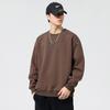 3535 Plus Size Masculino Outono/Inverno Novo Moletom com Gola Redonda Forrado de Lã Masculino Solto Moda Estampa de Letras Jaqueta Base