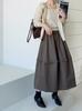 Juzhi Início do Outono Novo Design de Renda Coreana Saia de Nicho Moda Feminina Elegante Longa Feminina 8399