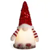 Decoración de Muñeco Navideño sin Rostro Transfronterizo con Sombrero de Lentejuelas, Adorno Luminoso, Lindo Gnomo Rudolph
