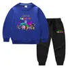 2023 Primavera y otoño nueva ropa infantil transfronteriza suéter para niños pantalones de dibujos animados conjunto de dos piezas bebé algodón traje de manga larga