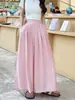 Pantalones Culotte de Lino Sueltos con Caída Pierna Ancha Verano 2025 para Mujer Elásticos de Cintura Alta Finos Ajustados Casuales de Nueve Puntos