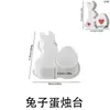 Molde de Silicone de Coelho da Páscoa Segurando Ovo Porta-Vela Plano Coelho Segurando Ovo Molde para Decoração DIY de Gesso Aromaterapia