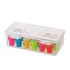 Estuche de lápices con compartimento de escritorio, caja de almacenamiento de plástico con sello para niños con tapa, mini caja de almacenamiento de papelería multifuncional transparente