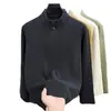Sudadera casual, capa base, cuello alto, manga larga para hombre, elegante, color liso, cálida, a la moda, otoño/invierno, moderna, nuevo diseño de forro polar alemán