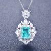 Collar de Imitación de Explosiones de TikTok Live Paraíba Natural Corte Esmeralda Color Verde Claro Traje Anillo Tesoro