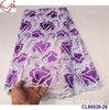 Tecido de renda oca de organza dupla com bordado de lantejoulas de fio duro estilo africano Tecido de renda africana