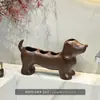 Portacepillos de dientes eléctrico para lavabo de perro Dachshund Transfronterizo Portacepillos de dientes Pasta de dientes Almacenamiento de brochas de maquillaje de labios Porta bolígrafos Estante de almacenamiento