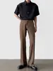 Pantalones de vestir acampanados de pierna recta de cintura alta para hombre, estilo nuevo 2026, pantalones de traje casual fluidos para el trabajo, modernos