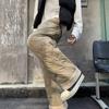 Pantalones Casuales de Cordero a Prueba de Frío para Hombre Invierno Nuevo Patrón de Calabaza Suelto Impermeables Rectos Forrados de Felpa Pantalones de Esquí