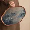 Bandeja de Secagem para Begônia de Vidro Conjunto de Chá Kung Fu Mesa Pequena Doméstica para Fazer Chá Bandeja para Fazer Chá de Sala de Estar/Escritório Bandeja de Chá