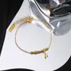 Pulsera Simple Estilo Coreano de Bambú y Acero de Titanio para Mujer Sin Color Celebración en Vivo Explosiones Pulsera Pequeña Fresca Estudiante Nicho