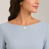 Europeu e americano transfronteiriço personalizado pérola wafer pingente de metal colar de moda feminina colar clavícula cadeia atacado
