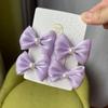 Conjunto de 4 presilhas de cabelo com laço de pérola e fio de vidro requintado para crianças, acessórios de presilha clássicos, duráveis e doces para meninas