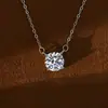 Collar de plata de ley S925 con moissanita de color D, una cadena de clavícula elegante y estilosa con un diseño minimalista, perfecta para el uso diario