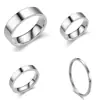 Anillo de Acero Inoxidable de Moda Diaria Interior y Exterior de 2 mm, 4 mm, 6 mm, 8 mm, Anillo Liso Plateado para Hombre y Mujer, Anillo de Acero de Titanio, Venta al por Mayor