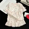Pijama de Estilo Coreano para Niños Verano Manga Corta Algodón Nube Estilo Princesa Cuello Cuadrado Niñas 2026 Nuevo Lindo Ropa de Casa